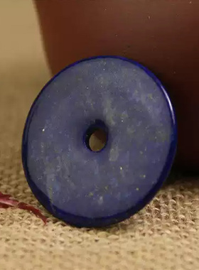 自然风文玩青金石平安吊坠