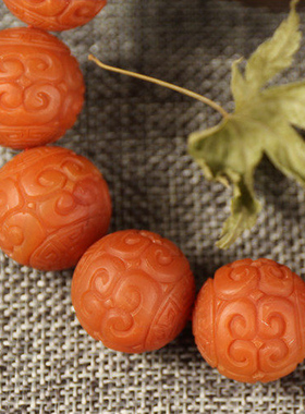 自然云南保山南红玛瑙回纹珠手串