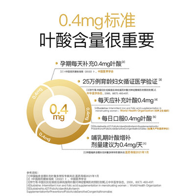 斯利安孕妇备孕孕期30片活性叶酸多维片复合维生素女士多种营养