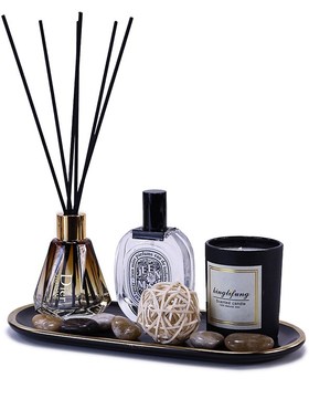 卫生间摆件香薰洗手液瓶蜡烛托盘组合套装样板房厕所洗脸台装饰品