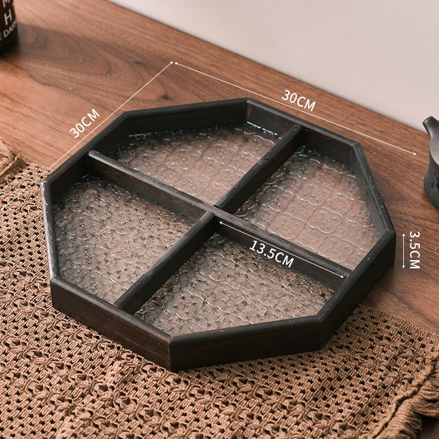 Solid wood dried fruit plate engagement marriage separation snack storage plate candy box wedding candy gift box mahogany festive Chinese style