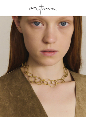 Cortana 金色链条项链 小众不规则多边形设计 简约锁骨链
