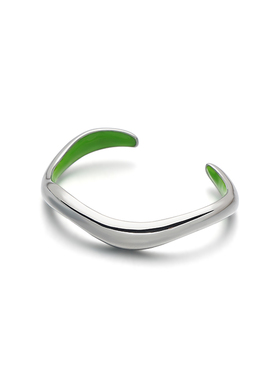 vk饰品【永恒纪念】极简曲线光泽感手镯女法式简约钛钢高级手链