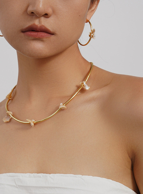 vk饰品 【复刻时光】海岸线极简海韵贝壳大C项链度假浪漫小众颈链