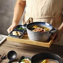 Creative cutlery One person eaters with Japanese style Ceramics Pull Noodles Bowl of soup bowls Restaurant noodles bowls with trays Sub-bowl Sauces