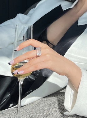 小众设计立体冷淡风独特可活动戒指ins食指指环潮酷女指环饰品