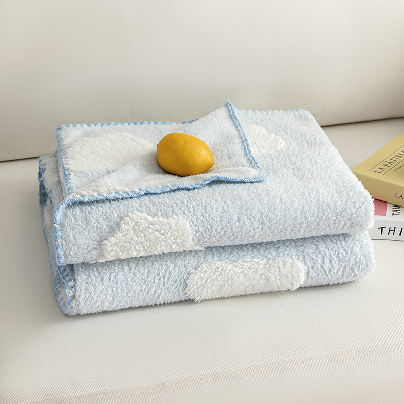 皇冠提花贝壳边毛毯办公室午睡毯沙发盖毯秋冬保暖毯