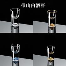Manufacturer direct sale single gold mountain blue mountain white wine glass small number crystal glass sketching gold sip cup upscale wine with hair generation