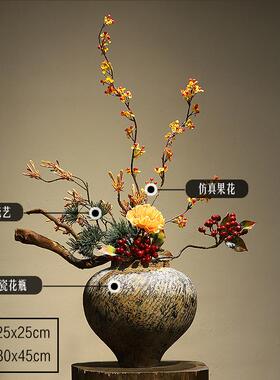 墨钰居侘寂风复古陶瓷花瓶