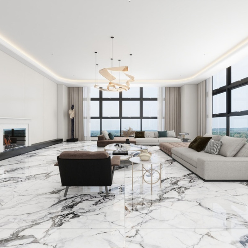 佛山奢石瓷砖批发600x1200亮面大理石地板砖酒店别墅工程家装磁砖