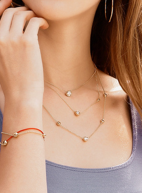 Victoria Crowne英伦王朝 2025新高级感轻奢锁骨链不对称泡泡项链