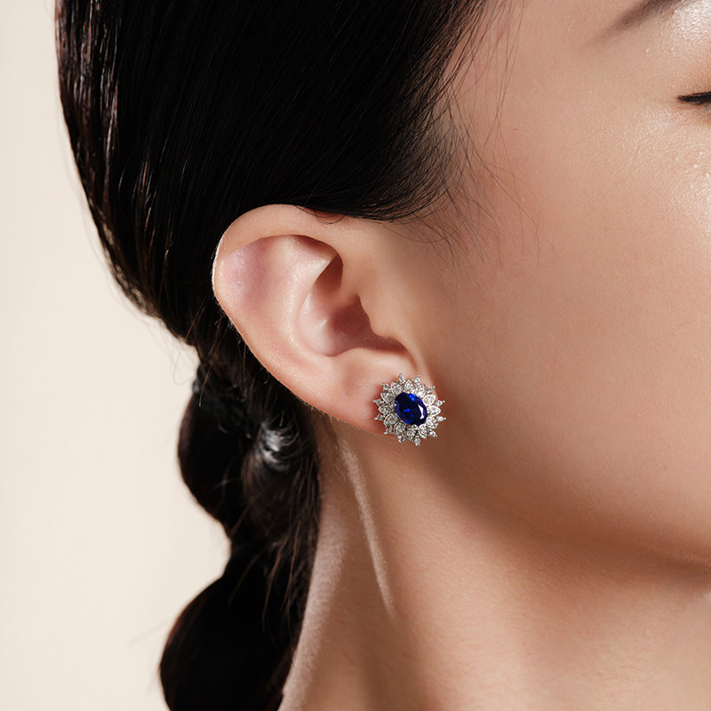 Victoria Crowne英伦王朝 戴妃款矢车菊蓝宝石耳钉高级生日礼物,淘宝优惠券,粉丝福利购,淘宝优惠卷