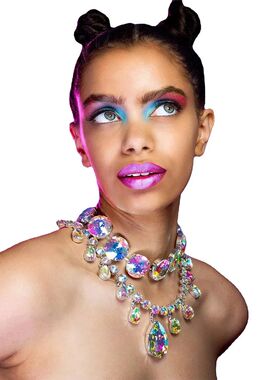 Luxury Glass Crystal Big Water Drop Statement Choker Necklac