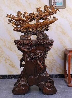 八骏雄风摆件办公室招财马公司开业乔迁礼品酒店大堂玄关落地装饰