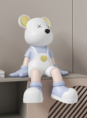 创意可爱公仔轻奢暴力熊坐姿摆件客厅电视柜大型落地装饰品爱心熊