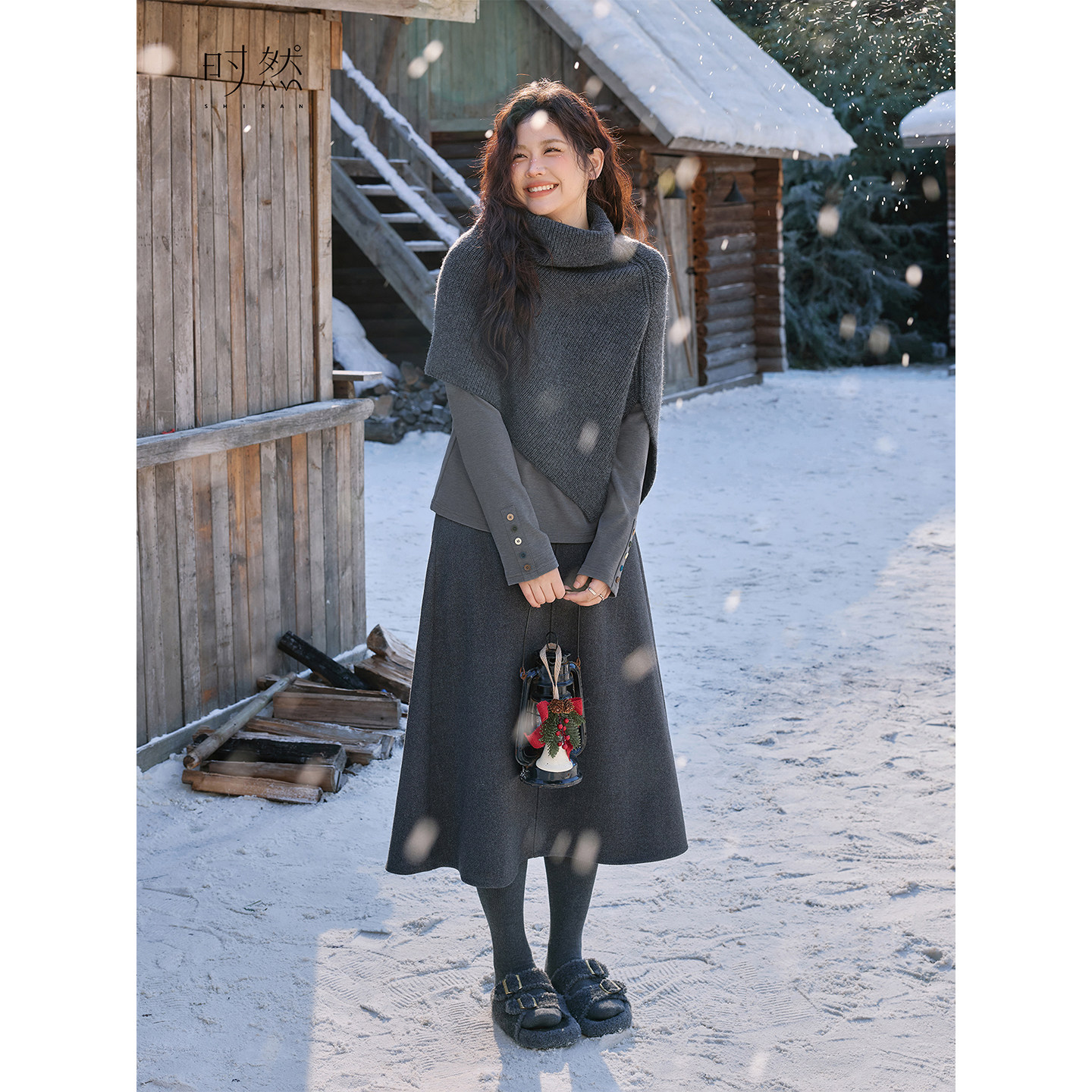 时然大码灰色磨毛打底衫微胖mm冬季女装T恤上衣半高领保暖内搭,淘宝优惠券,粉丝福利购,淘宝优惠卷