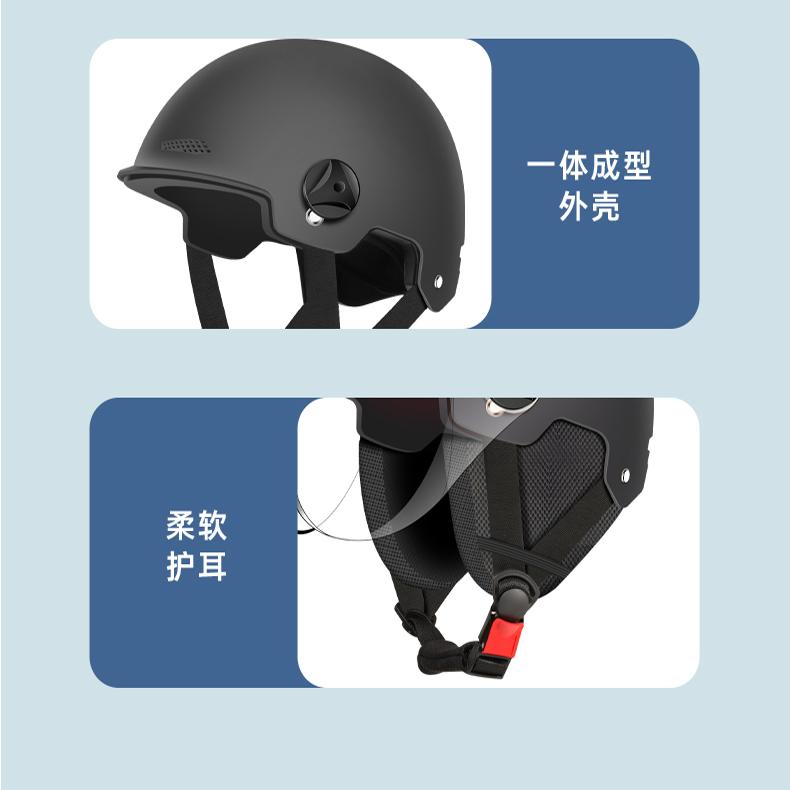 3c认证电动车摩托车头盔男女士安全帽电瓶车夏季防晒半盔四季通用