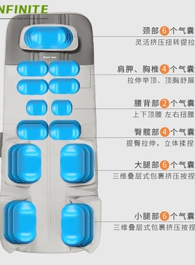 日本智能气囊按摩床垫家用揉捏按摩气垫可折叠多功能全身按摩仪