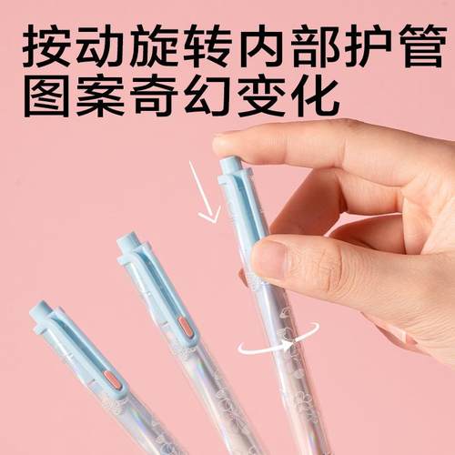 得力SA707樱花系列香味按动中性笔0.5mmST笔头学生用中性笔刷题笔 - 图0