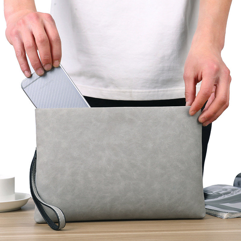 男士手拿包手机包高级感男包纯色潮包手拿信封包潮牌皮包男士钱包,淘宝优惠券,粉丝福利购,淘宝优惠卷