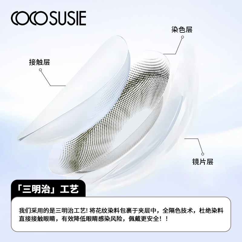 阿里北杯推荐 cocosusie灰嘟嘟美瞳日抛混血小直径彩色隐形眼镜