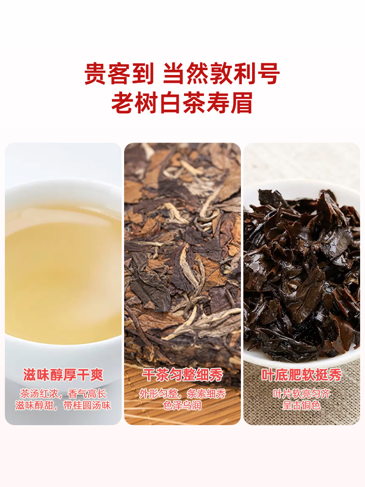 敦利号2016秋太姥山福鼎白茶7年寿眉白露茶饼紧压茶叶330g