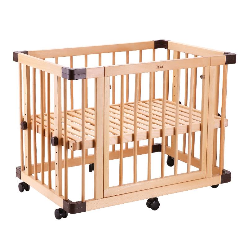 Faroro婴儿床实木宝宝床多功能拼接大床可移动新生儿bb床带滚轮-图2