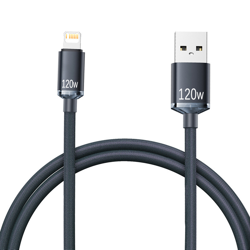 艾昊者120W超级快充编织纯铜数据线加粗6A闪充typec适用苹果iphone14/13/12华为p30p40p50荣耀小米手机充电线 - 图3