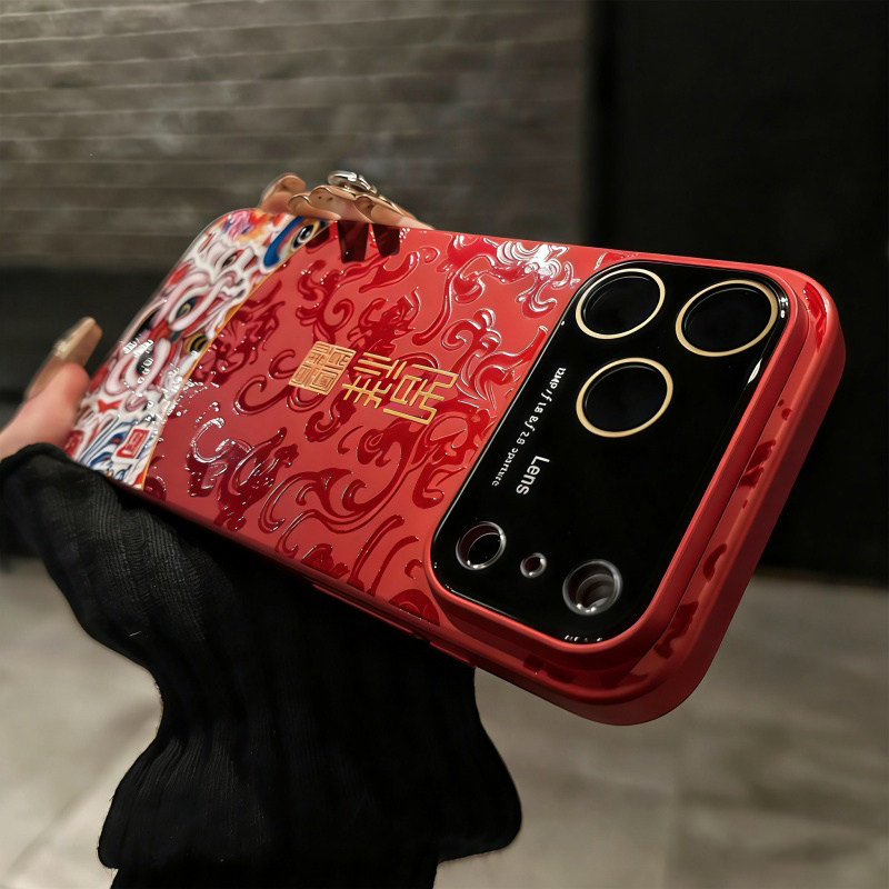 旋转發字陀螺支架壳适用苹果17promax手机壳马年2026新年款红色16pro自带镜头膜全包防摔保护套15/14男女外壳,淘宝优惠券,粉丝福利购,淘宝优惠卷