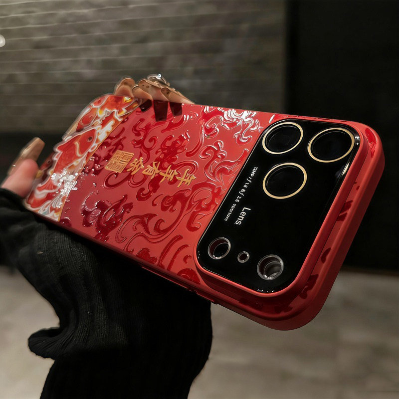 旋转發字陀螺支架壳适用苹果17promax手机壳马年2026新年款红色16pro自带镜头膜全包防摔保护套15/14男女外壳,淘宝优惠券,粉丝福利购,淘宝优惠卷