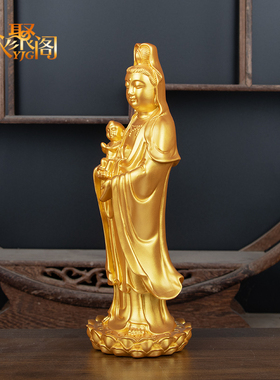 送子观音菩萨佛像客厅摆件