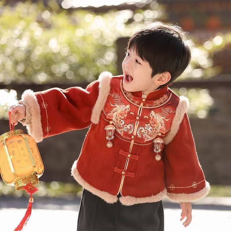 儿童拜年服套装新款中国风周岁礼服唐装汉服冬季男童过年喜庆衣服,淘宝优惠券,粉丝福利购,淘宝优惠卷