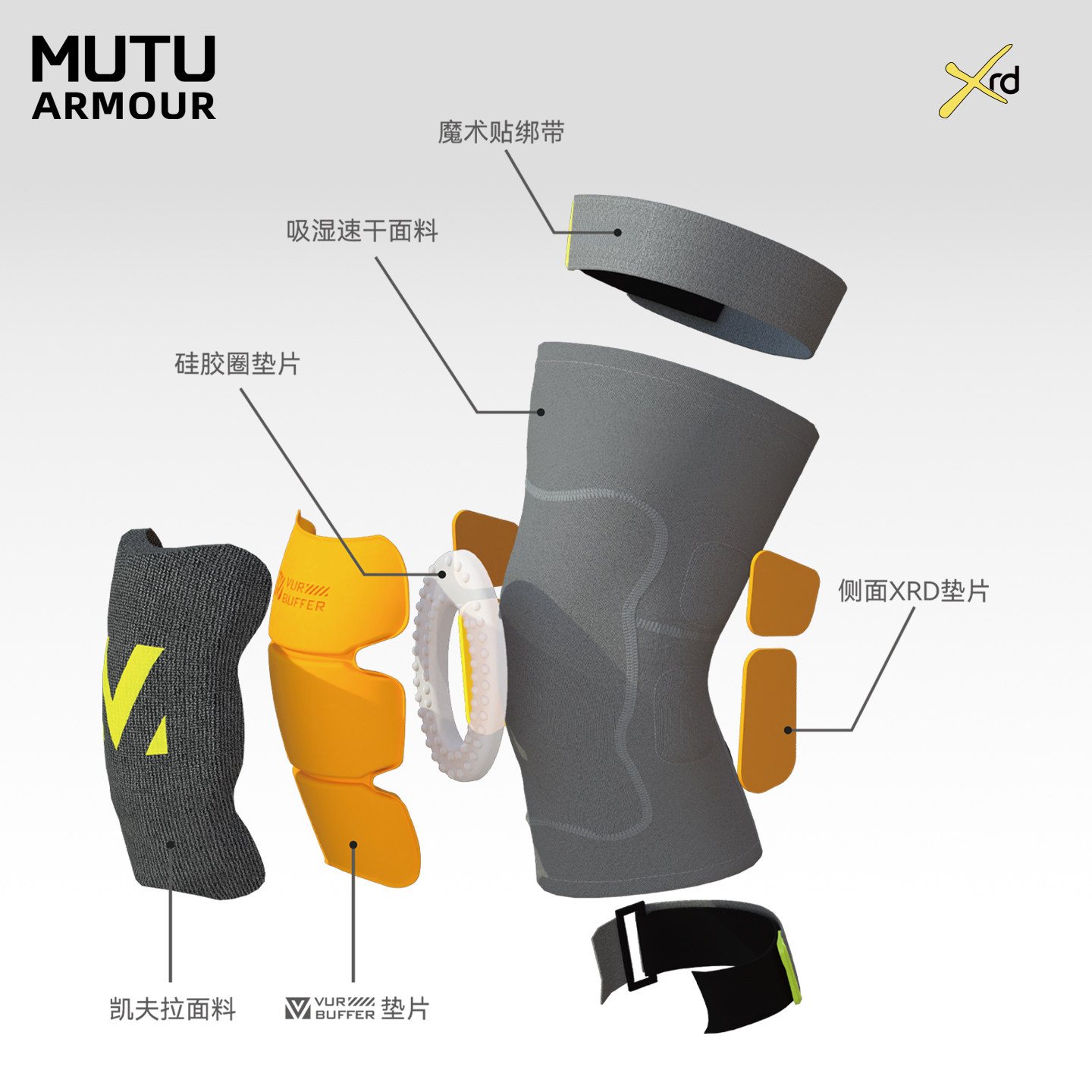 MUTU all-purpose knee pads for newbies, lightweight protective inner wear