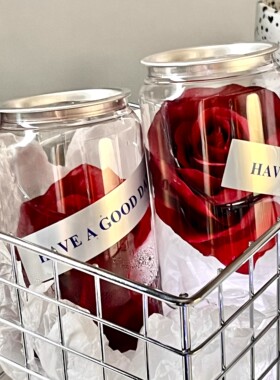 冰封玫瑰花束透明易拉罐桌面装饰摆件仪式感礼品纪念日装饰品礼物