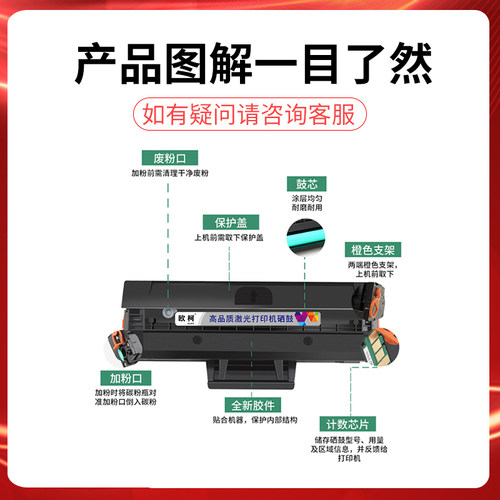 适用三星m2071硒鼓MLT-D111S M2070墨盒M2020 M2021粉盒M2022易加粉m2071fh墨粉M2070f M2070w M2070fw打印机 - 图1