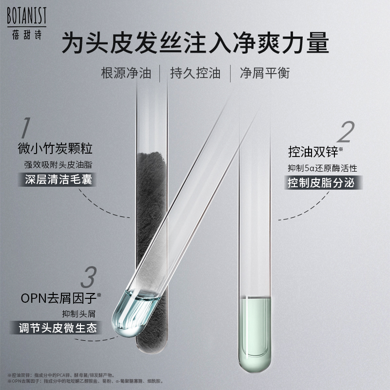 蓓甜诗BOTANIST植物系竹炭清洁洗发水护发素控油去屑香氛洗护套装-图1