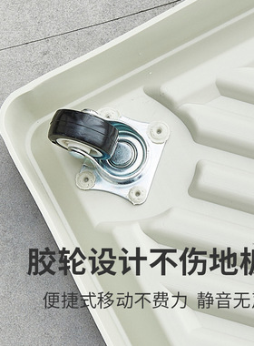 正方形花盆托盘移动带轮滚轮万向