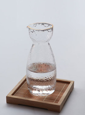 日式锤纹清酒壶玻璃温酒器套装家