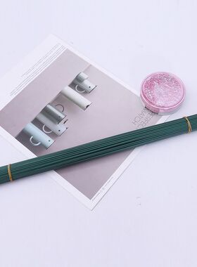 2号花杆丝网花材料花径绿铁丝胶