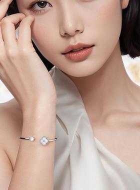 EGEM意境锦上四叶草手镯女S925纯银活口手饰手环手链原创高级小众