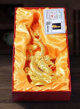 龙摆件真龙招财饰品客厅玄关酒柜办公室桌面摆设开业礼品合金