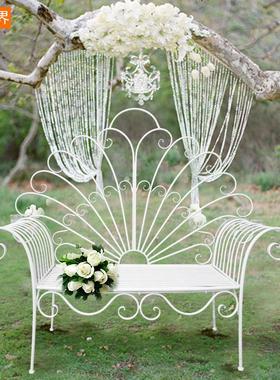 百界欧式铁艺椅休闲婚庆道具椅子装饰创意家居商场摆设品金属椅