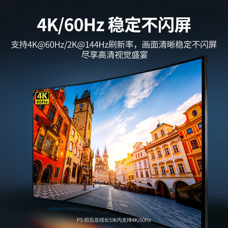 绿联 DP一分二切换器二进一出电脑主机屏幕4k高清视频分线器二合一拖二2进1出双向转换器144hz显示分屏分配器