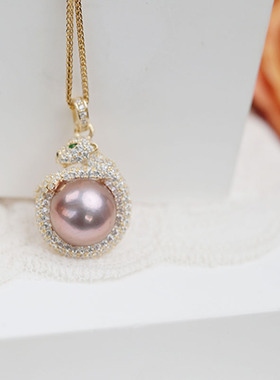 豹子项链时蓝佑珍珠女