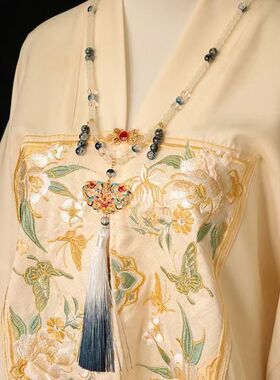 新中式软璎珞长背云流苏烧蓝配饰