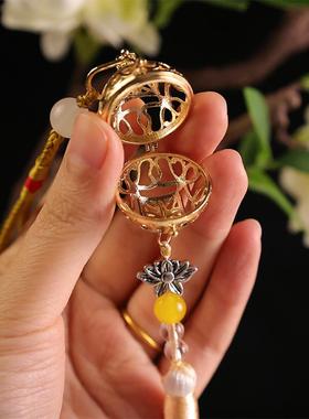 古风汉服凤凰步摇红流苏发簪子