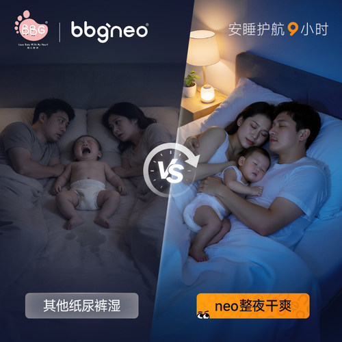 bbgneo元气觉醒纸尿裤夜用拉拉裤婴儿大吸量尿不湿宝宝整夜安睡裤 - 图2