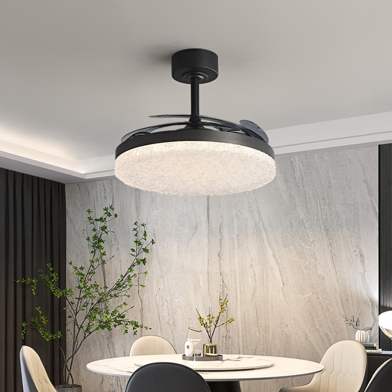 柏丁 意式轻奢隐形风扇灯 2025年创意智能语音吊扇灯客厅餐厅灯具 - 图3