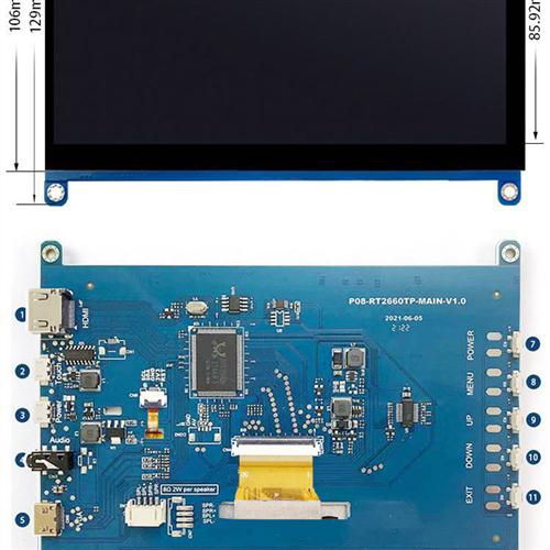7寸5寸树莓派显示器HDMI免驱电容触摸游戏屏机箱副屏aida64内嵌屏-图2