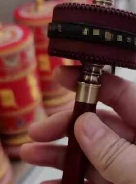 新款迷你小手摇转经简轮纯皮